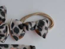 Light Fuzzy Leopard BloomCLIPS or Nylon Headband