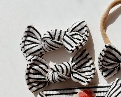 *RESTOCK* Mini Stripe Ribbed BloomCLIPS or Nylon Headband