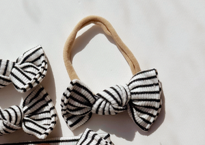 *RESTOCK* Mini Stripe Ribbed BloomCLIPS or Nylon Headband