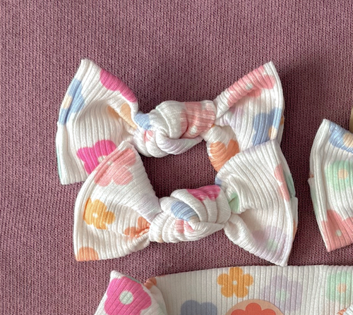 *NEW* Pastel Daisy Ribbed BloomCLIPS or Nylon Headband