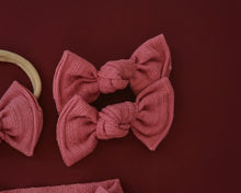Dusty Rose Pointelle BloomCLIPS or Nylon Headband