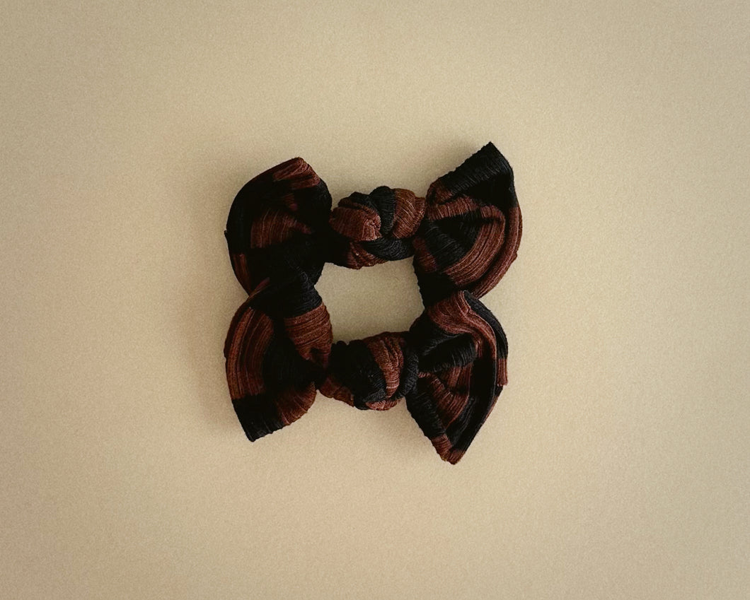 Brown + Black Checker BloomCLIPS or Nylon Headband