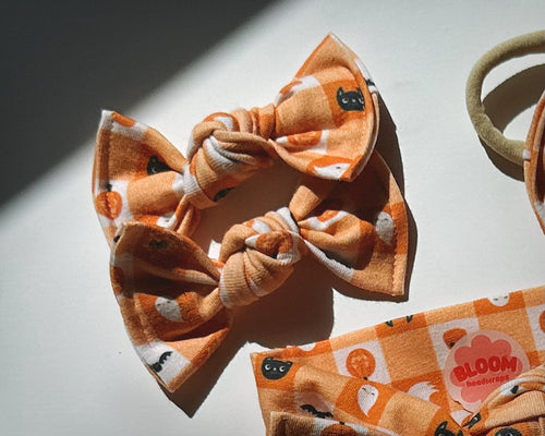 Halloween Gingham BloomCLIPS or Nylon Headband