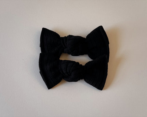 Black Ribbed BloomCLIPS set of 2