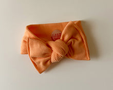 Orange Mini Ribbed Tie On Headwrap