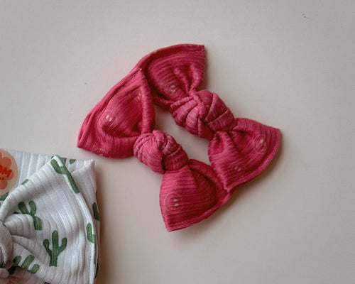 Pink Smiley Ribbed BloomCLIPS or Nylon Headband