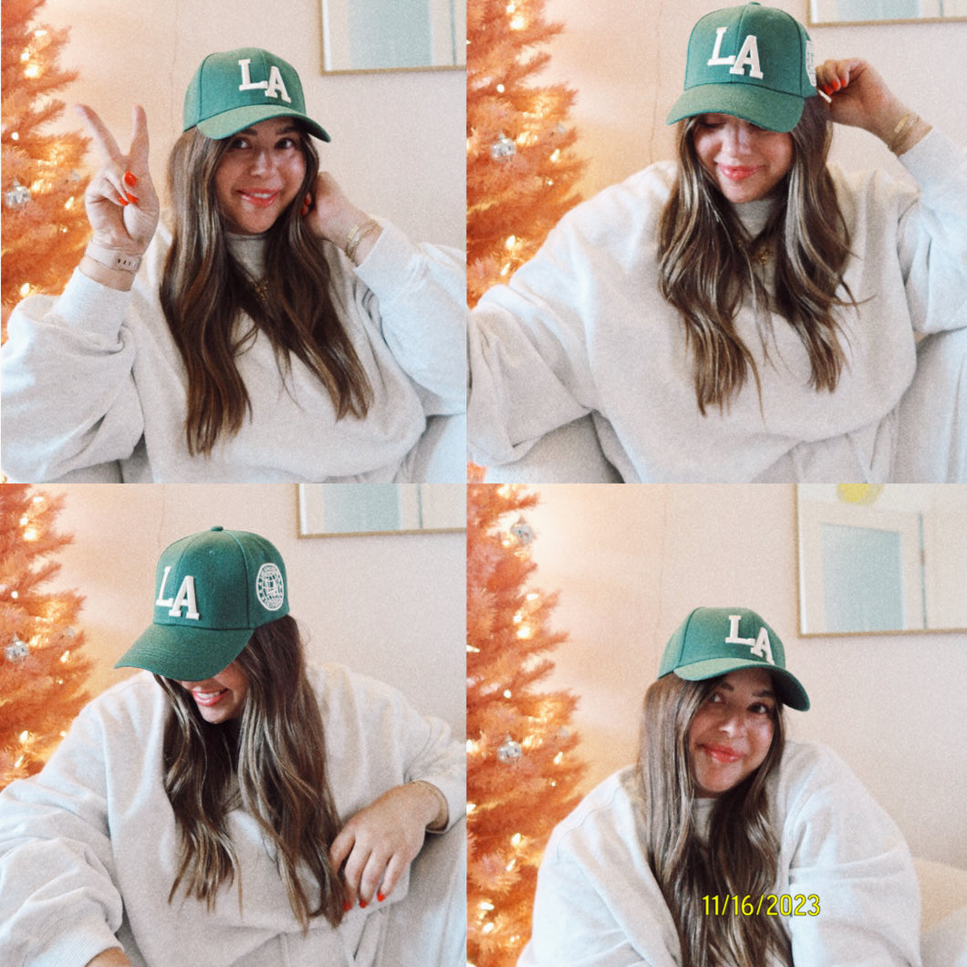 Green LA Embroidered Hat