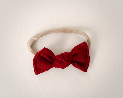 Red Mini Waffle Nylon Headband