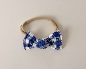 Royal Blue Check Nylon Headband