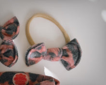 Pink Fuzzy Cheetah BloomCLIPS or Nylon Headband