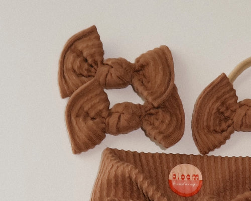 Caramel Wavy Ribbed BloomCLIPS or Nylon Headband