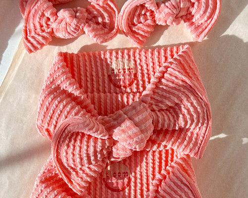 *RESTOCK* Flamingo Wavy Ribbed Tie On Headwrap