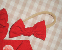 Classic Red Ribbed BloomCLIPS or Nylon Headband