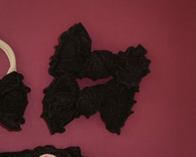 Black Ruffle BloomCLIPS or Nylon Headband