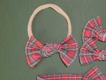 Christmas Plaid BloomCLIPS or Nylon Headband