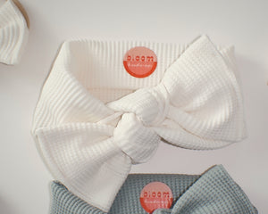 Off White Mini Waffle Tie On Headwrap