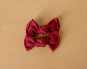 Cranberry Ribbed BloomCLIPS set of 2