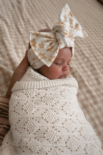 *RESTOCK* Tan Daisy Tie On Headwrap