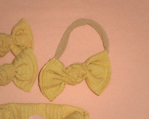 Lemon Ribbed BloomCLIPS or Nylon Headband