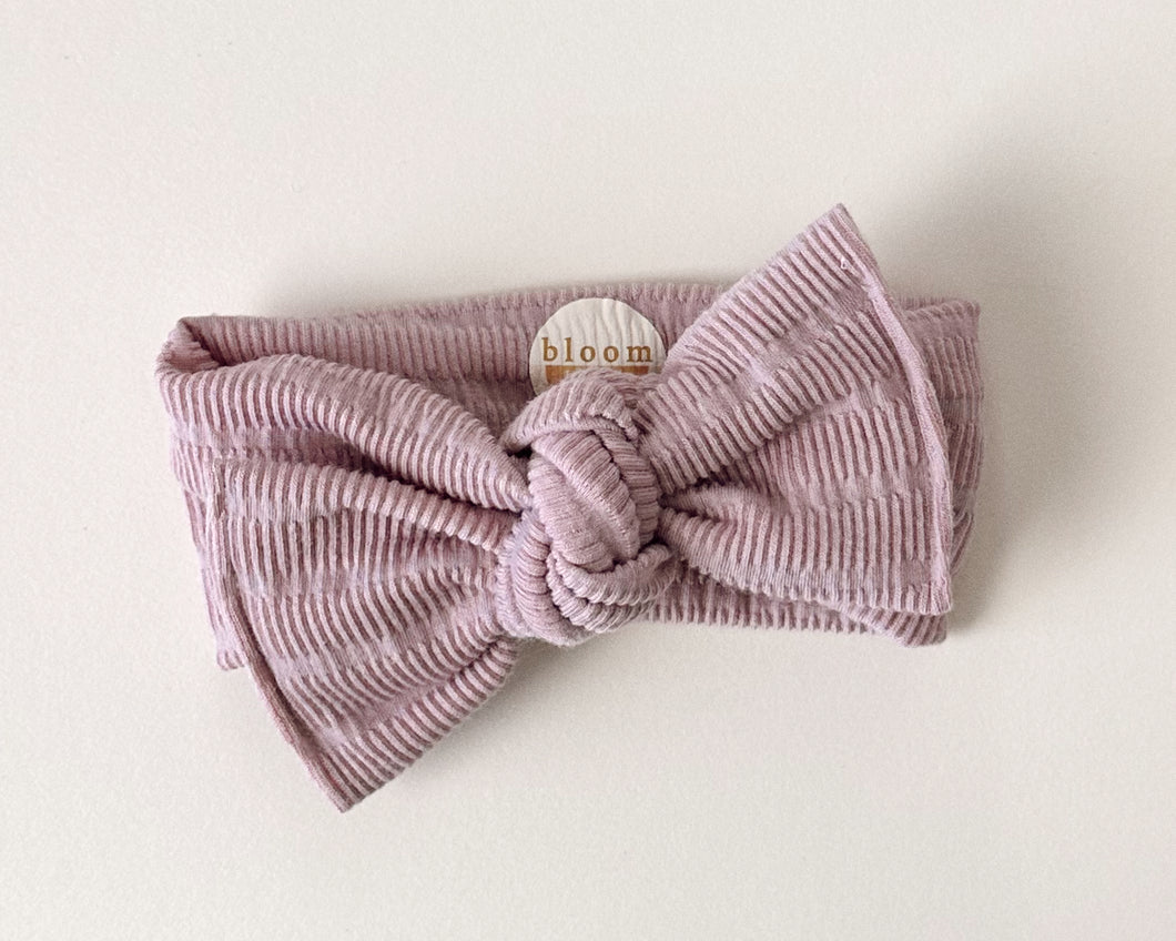 Lavender Ribbed Tie On Headwrap
