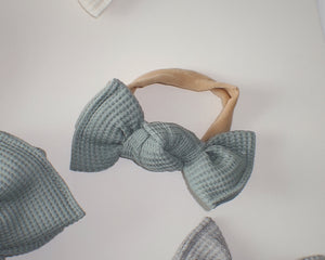 Sage Mini Waffle BloomCLIPS or Nylon Headband