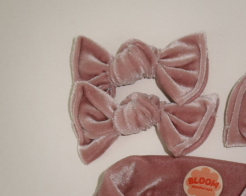 Neutral Mauve Velvet BloomCLIPS or Nylon Headband