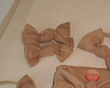 Tan Mini Waffle BloomCLIPS or Nylon Headband