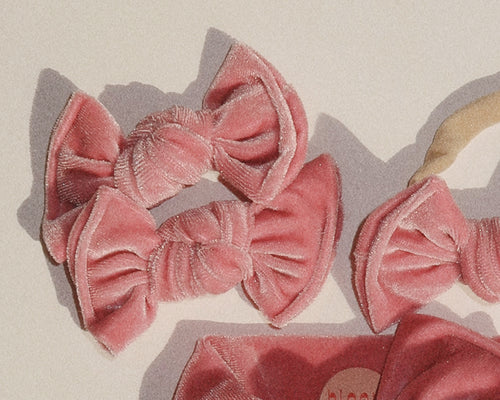 Dusty Rose Velvet BloomCLIPS or Nylon Headband