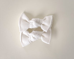 White Mini Waffle BloomCLIPS set of 2