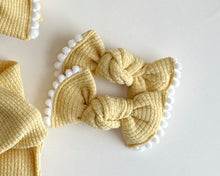 Butter Yellow Waffle BloomCLIPS or Nylon Headband