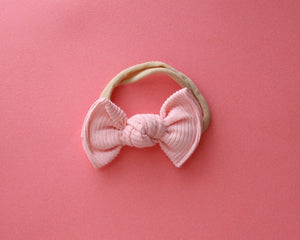 Blush Mini Ribbed BloomCLIPS OR Nylon Headband