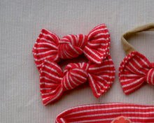 Coral Mini Stripe Ribbed BloomCLIPS or Nylon Headband