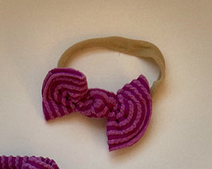 Purple Wavy Ribbed BloomCLIPS or Nylon Headband