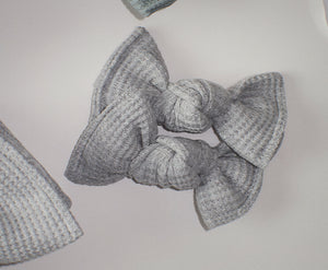 Heather Grey Mini Waffle BloomCLIPS or Nylon Headband