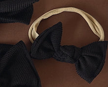 Black Mini Ribbed BloomCLIPS or Nylon Headband