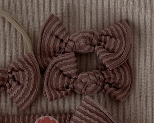 Toffee Wavy Ribbed BloomCLIPS or Nylon Headband