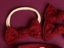 Cranberry Fuzzy Ribbed BloomCLIPS of Nylon Headband