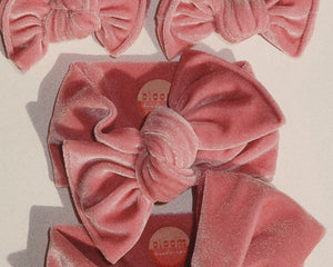 Dusty Rose Velvet Tie On Headwrap