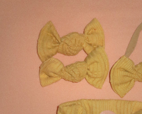 Lemon Ribbed BloomCLIPS or Nylon Headband
