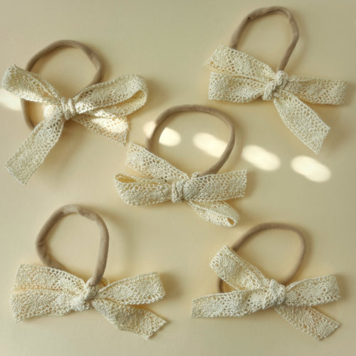 Butter Yellow Crochet Nylon Headband OR Nylon Headband