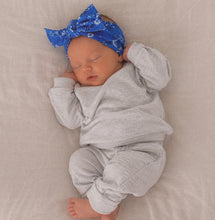 Blue Bandana Print Tie On Headwrap