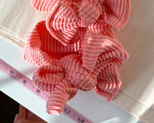 *RESTOCK* Oversized Bow Flamingo Wavy Ribbed Tie On Headwrap