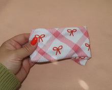 Large Red Bow Plaid Ribbed Tie On Headwrap