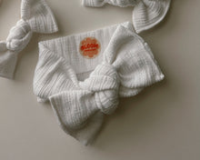 White Pointelle Tie On Headwrap