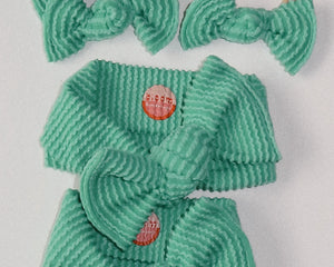 Mint Wavy Ribbed Tie On Headwrap