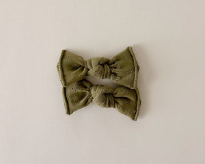 Olive Eyelet BloomCLIPS set of 2