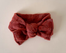 Brick Fuzzy Checker Tie On Headwrap