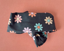 Black Multicolor Floral Tie On Headwrap