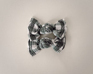 Vintage Green Plaid BloomCLIPS set of 2