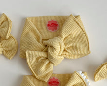 Butter Yellow Waffle Tie On Headwrap
